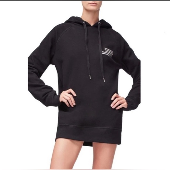 GOOD AMERICAN The Icon Hoodie Jacket Oversized  black Sz S - Picture 4 of 11